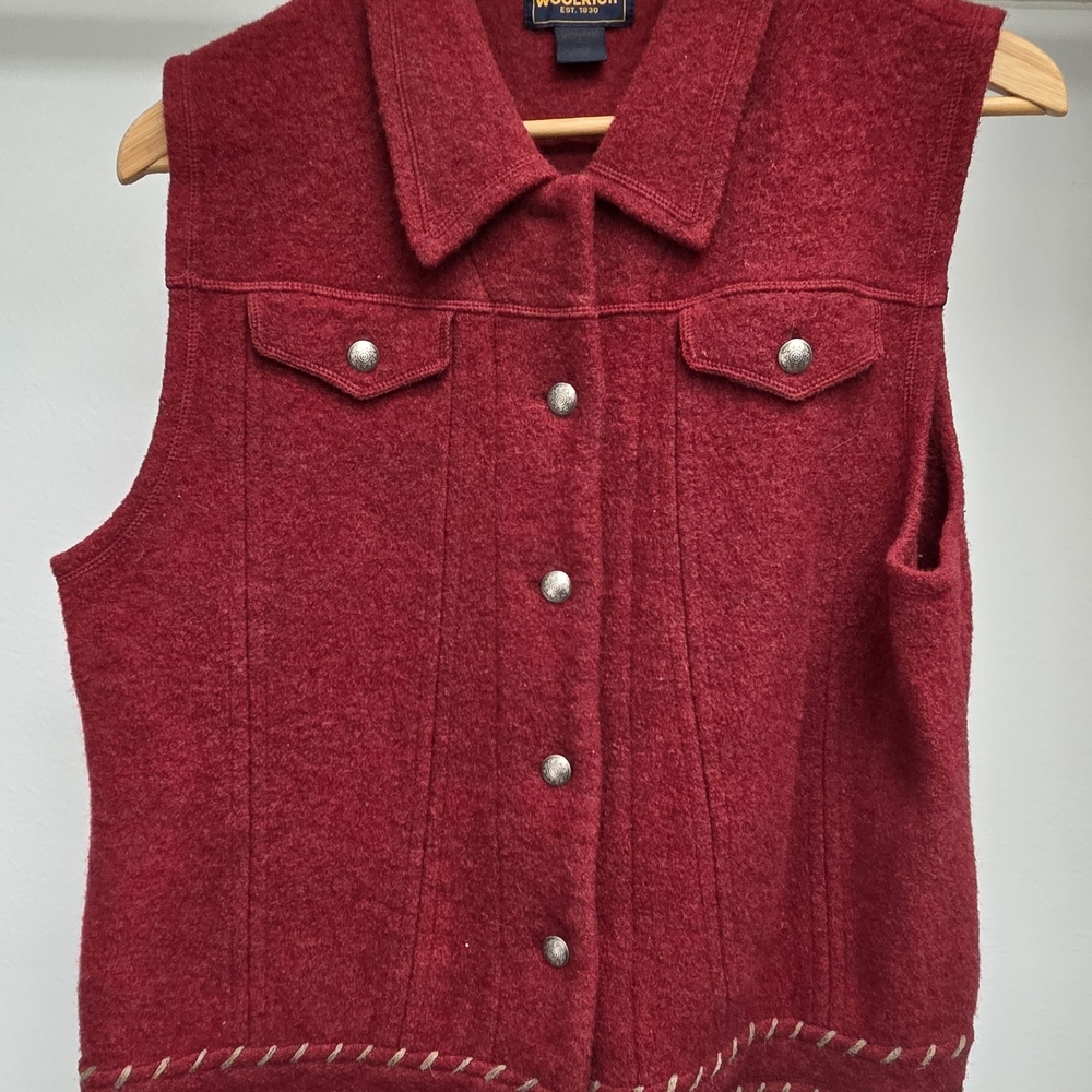 Woolrich Burgundy Wool Vest